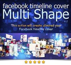 极品PS动作－图片混排(可自定义形状)：Facebook Multi Shape Timeline